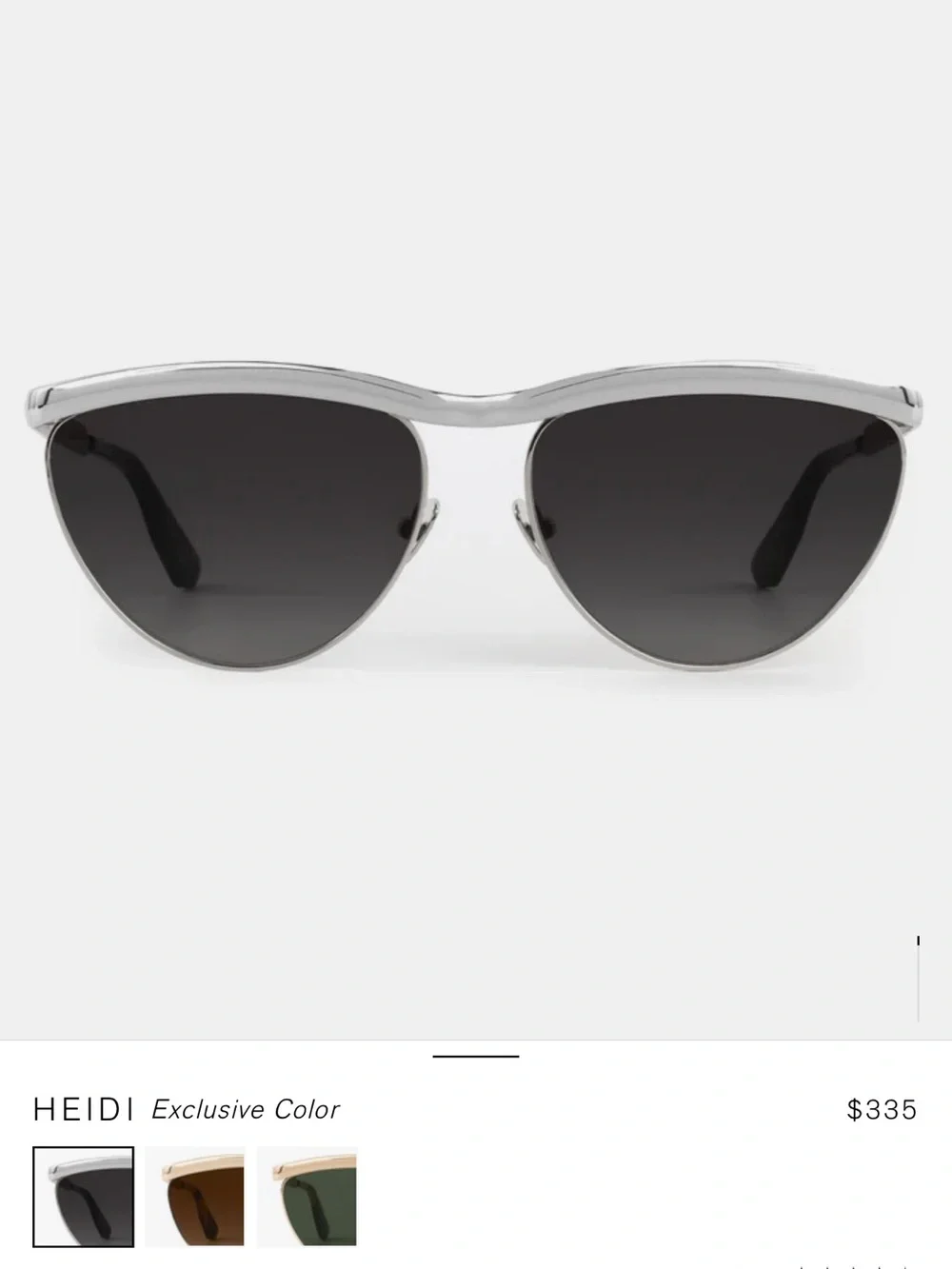 KREWE Silver Frame Sunglasses with Black Lenses
